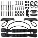 Aginkgo 1 Set Kayak Carry Handles Accessory Kayak Scupper Plug Kayak Handles Replacement and T-Handle with 8 Feet Bungee Cord with Tri-Grip Rivet Pad Eyes Kit Kayak Parts with Screws for Canoe Boat