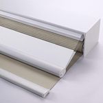 ZSHINE Day and Night Dual Layers Cordless Manual Roller Shades and Light Filtering Zebra Shades Suitable for Home, Office, Hotel, Club, Restaurant, Cinema Windows (Light Brown)