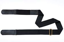 WerKens Guitar Strap Comfort Grip 2 inch Wide Adjustable Guitar Straps Belt with Original Leather Ends - Black