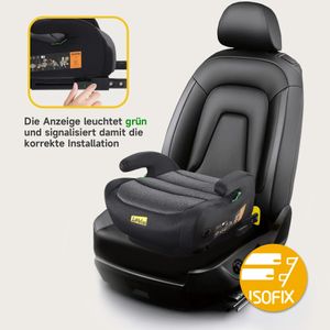 Jovikids ISOFIX Car Booster Seat, i-Size R129, 125-150cm, Black