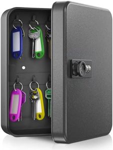 Security Lock Box for Keys, 20 Position Key Cabinet with Combination Lock, Wall Mount Key Storage Box for Valets, Hotels, Office Key Management & Storage (Black)