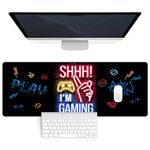 Gaming Mouse Pad for Keyboard Desk Pad Game Mouse Mat Game Player Home Decor, Gift Mouse Pad with Anti-Slip Rubber Base (Black, 80X30cm/ 31.5X11.8in)