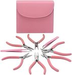 BEADSMITH 8 FASHION-PINK colour TOOL SET FOR MAKING jewellery WITH COORDINATED CLUTCH CARRY CASE