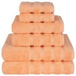 American Soft Linen 6 Piece Towel Set, 2 Bath Towels 2 Hand Towels 2 Washcloths, 100% Turkish Cotton Towels for Bathroom, Malibu Towel Sets