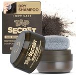 I DEW CARE Biotin Hair Root Touch Up Powder Dry Shampoo - Tap Secret Dark Brown | Korean Black Ginseng, Hair Strengthening, Non-aerosol, No White Cast, Travel Size Dry Shampoo for Dark Hair, 0.24 oz