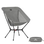 Naturehike YL01 Snap Camping Folding Chair, Lightweight Compact & Portable Backpacking Chair with Storage Bag Compact Folding Camp Garden Picnic Barbecue(Gray)