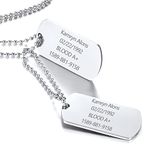 Customized Necklace for Men Boyfriend Necklace Dog Tags Necklace Engraved