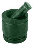 Simran Handicrafts B E Craft Green Marble Imam Dasta/Mortar and Pestle Set/Ohkli Musal/Kharal- 4 Inches