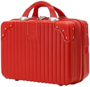 KIRA Portable Makeup Travel Case Hand Luggage, Mini ABS Carrying Makeup Case Waterproof Suitcase with Elastic Band, Vanity Box (Red)