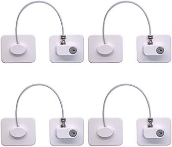 KIZZHISI Fridge Lock (4 Pack),Refrigerator Lock with Keys,for Fridge, Cabinet Locks, Drawers, Dishwasher, Toilet and Child Safety Cabinet Locks, 3M Adhesive No Drilling (White 4pcs)