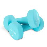 Yes4All Dumbbell Neoprene, poids et haltere, Weight set, hand weights for women, dumbbells pair, free weights (L. Blue - 14lbs)