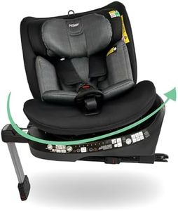 My Babiie i-Size 360° Spin Baby Car Seat – Support Leg, ISOFIX, Birth to 12yrs (40-150cm), R129, ERF, Group 0+/1/2/3, Rotating 360 Swivel, MBCSSPIN - Black Geo