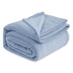 Bedsure Fleece Blanket Queen Size for Bed - Light Blue Queen Blanket Winter Fuzzy Cozy Soft Plush Warm Blankets for Bed, 90x90 inches