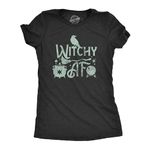 Womens Witchy AF T Shirt Funny Spooky Halloween Witch Lovers Tee for Ladies Funny Womens T Shirts Halloween T Shirt for Women Women's Novelty T Shirts Black - 3XL