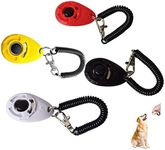 LYSAIMG 4 Packs Dog Training Clicker with Wrist Strap,Light Weight Easy to Use,Pet Training Clicke Effective Training Tools for Puppy Cat Birds Horses (Black,White,Red,Yellow)