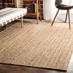 Ripaz Hand Braided Natural Jute Rug Rectangle Area Handmade Rug for Home Decor (60 x 90 cm)