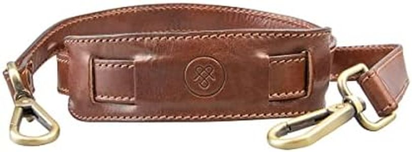 Luxury Leather Luggage/Briefcase Strap | The Shoulder Strap | Handmade in Italy | Chestnut Tan Brown