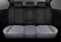 Car Rear Seat Covers Luxury Leather Car Back Seat Bottom Covers Universal Protector Cushions for Car Rear Seat Fit for 95% Sedan SUV Truck Mini Van (RGrey)