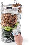 Saganizer Grocery Bag Holder Chrome Plastic Bag Holder Easy-Access Openings Multi Position use or Over The Cabinet Kitchen Storage Holder or Wall Mount