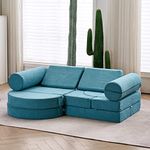 jela Couch 14PCS Luxury, Floor Sofa Modular Furniture for Adults,Kids. Playhouse Play Set for Toddlers Babies, Modular Foam Play Couch, Modular Sectional Sofa (Teal, 57"x28"x18")