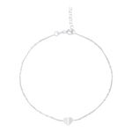 ZAVYA 925 Sterling Silver Designer Heart Locket Rhodium Plated Chain Anklet (Single) for Women | Stylish Silver Jewellery | Gift for Women & Girls | With Certificate of Authenticity & 925 Hallmark