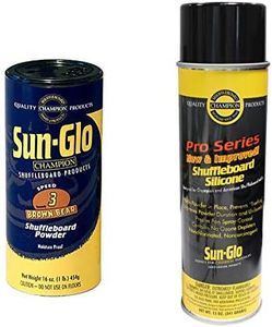 Sun-Glo Silicone Shuffleboard Spray (12 oz.) & #3 Speed Shuffleboard Powder Wax (16 oz.) Combo