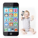 Aolso Toy and Phone for 1-6 Year Old Boys and Girls, Fake Phone for Baby Music Mobile Gift for Toddlers (1-2, 12-18 Months), Black