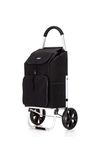 Large Lightweight Shopping Trolley with Wheels – 64L Grocery Cart with Handle, Heavy-Duty & Collapsible for Easy Storage – Ideal for Shopping, Laundry & Travel (Black)