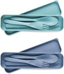 2 Sets Portable Reusable Cutlery Set with Case - Eco-Friendly Travel Cutlery, Compact & Lightweight Utensils for On-The-Go Dining, Perfect for Lunch Boxes, Camping, Picnics