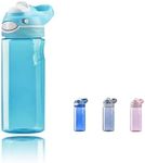 DEARART 500ml Sky Blue Water Bottles With Wide Mouth No Straw, Small Water Bottle BPA FREE 100% Leakproof, One Hand Operation Easy Carried Suit Sports School Office Walking Travel etc.