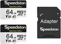 Speedston 64GB Micro SD Card Gaming Ultra Memory Card for Nintendo-Switch Wyze GoPro Dash Cam Security Camera 4K Video Recording UHS-I A1 U3 V30 C10, up to 95MB/s with Adapter (2 Pack)