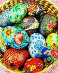 Wooden Easter Eggs Ornaments - Set of 15 - Multicolored - Intricate Designs - HANDMADE EASTER DECORATIVES, Paper Mache Easter eggs,handmade easter eggs, wooden eggs,finished easter eggs ,Decorative Ornaments Eggs, Paper Mache home decoratives, Assorted Colors Indian by baba art and crafts