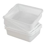 AnnkkyUS 8 L White Small Plastic Wash Basin, Commercial Bus Box, Bus Tub, 4-Pack