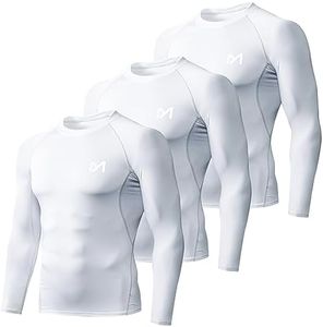 MEETYOO Men's Compression Long Sleeve Shirt Moisture Wicking for Gym