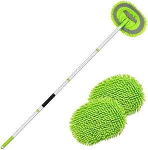 Ordenado 62" Car Wash Brush Kit Mitt Mop Sponge with Long Handle Chenille Microfiber Car Cleaning Brush Kit Supplies Car Washing Mop Kit Car Care Kit of Scratch-Free Replacement Head for Car RV Truck