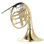 summina French Horn B/Bb Flat 3 Key Brass Gold Lacquer Single-Row Split Wind Instrument with Cupronickel Mouthpiece Case