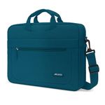 MOSISO Laptop Shoulder Bag Compatible with MacBook Pro 16 A2141/Retina 15 A1398, 15-15.6 inch Notebook, Polyester Messenger Carrying Briefcase Sleeve with Adjustable Depth at Bottom, Deep Teal