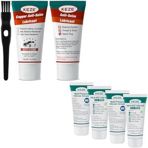 Keze Brake Grease Copper Anti Seize Lubricant 1 oz 2 Pack and Silicone Grease with PTFE 1 oz 4 Pack