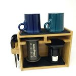 NPL.ninja Hand-Made Bamboo Organizing Caddy compatible with AeroPress Coffee Maker- includes storage location for stirrer, filters and spoon, Craft Brew, Sustainably Sourced - Accept No Substitutes