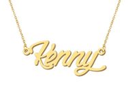 18k Gold Plated Kenny Name Necklace Stainless Steel Mother Son Familys Jewelry for Birthday