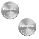 Two (2) X Panasonic CR1220 Lithium Coin Cell Battery 3v Blister Packed