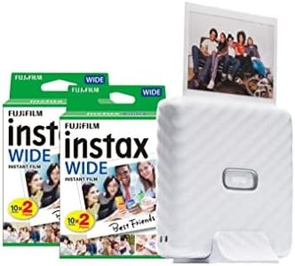 Fujifilm Instax Link Wide Printer & 40 Shots - Ash White