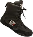 Boxing Wrestling Gym MMA Shoes | Suede Leather & Mesh | Rubber Sole | Black | Sizes 11