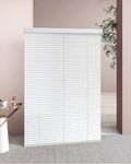 VEZEBSTR Custom Venetian Blinds for Windows Cordless Mini Venetian Windows Blinds Aluminum Blinds for Room Darkening Waterproof Blackout Horizontal Blinds.White,23''W x 60''H