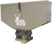 Boss Buck BB-1.80 All-Purpose Broadcast Adjustable Flow Rate ATV Spreader 80 LB with 4-Prong Tail Light Adapter & Receiver Hitch, Green