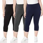 TNNZEET 3 Pack Capri Leggings for Women - Tummy Control Black Leggings High Waisted Yoga Pants Workout Cycling Leggings