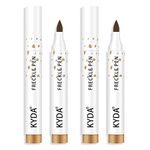 KYDA 2 Pcs Freckle Makeup Pen,Natural Lifelike Freckle Makeup Pen Magic Freckle Color,Waterproof Longlasting Soft Dot Sopt Pen,for Natural Effortless Sunkissed Makeup-Light Brown