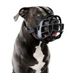 Dog Muzzle– Soft Rubber Basket Muzzle for Small Medium Sized Dogs– Prevents Biting, Scavenging- Dog Muzzle for Large Dogs- Allows Panting, Drinking- Bozales Para Perros- Dog Mouth Guard- Humane Muzzle