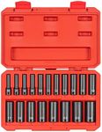 TEKTON 3/8 Inch Drive Deep 12-Point Impact Socket Set, 19-Piece (6-24 mm) | SID91307