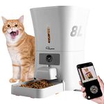 SKYMEE 8L Smart Automatic Pet Feeder Food Dispenser for Cats & Dogs - 1080P Full HD Pet Camera Treat Dispenser with Night Vision and 2-Way Audio, Wi-Fi Enabled App for iPhone and Android